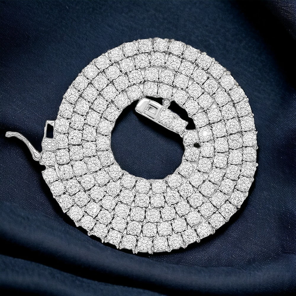 Stnb-52 Silver Tennis Chain 3mm 16" 18" 20" 22" 24" Net price