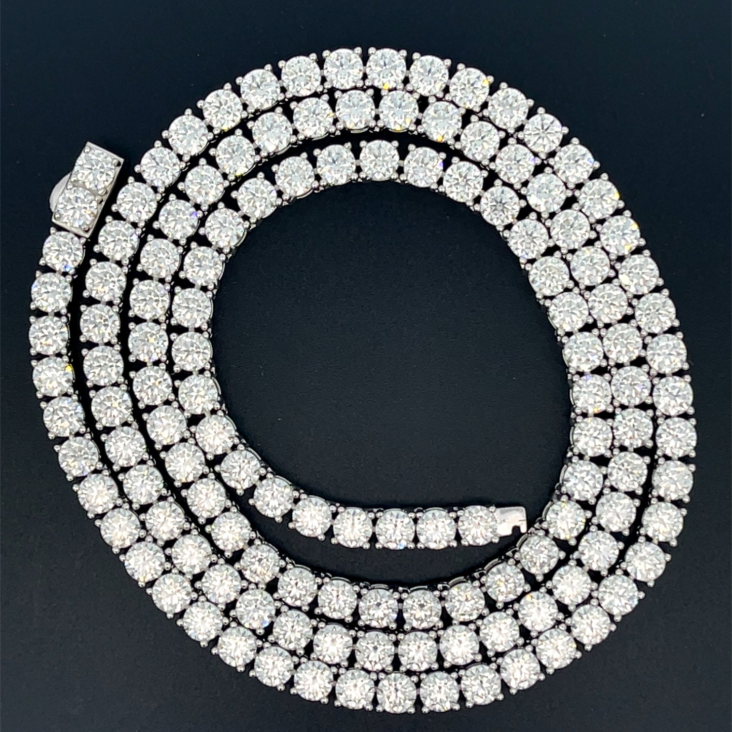 Cadena de tenis de plata con moissanita de 4 mm: PRECIO NETO/FINAL