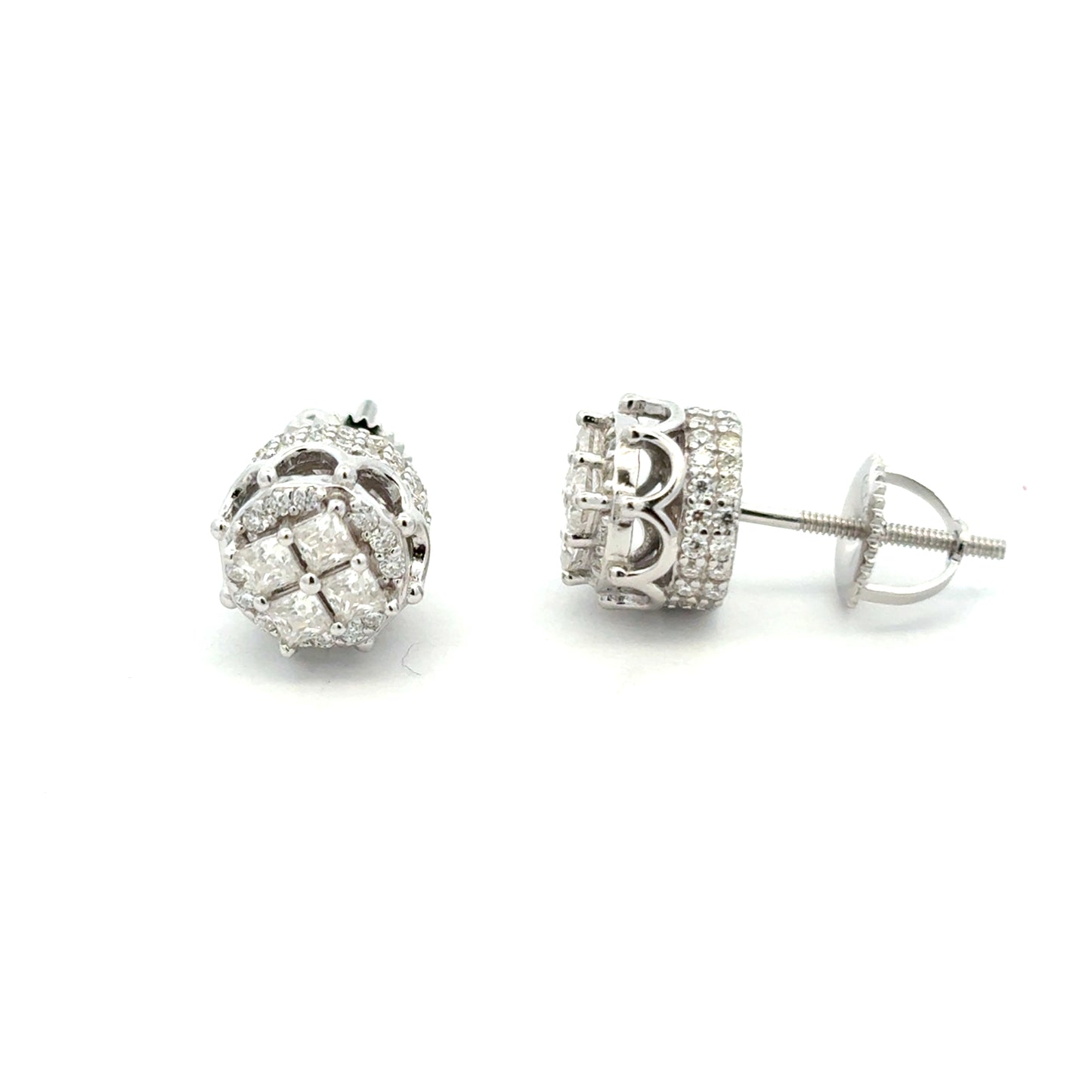 MEM-115 * screw back (Moissanite Stone Earrings)