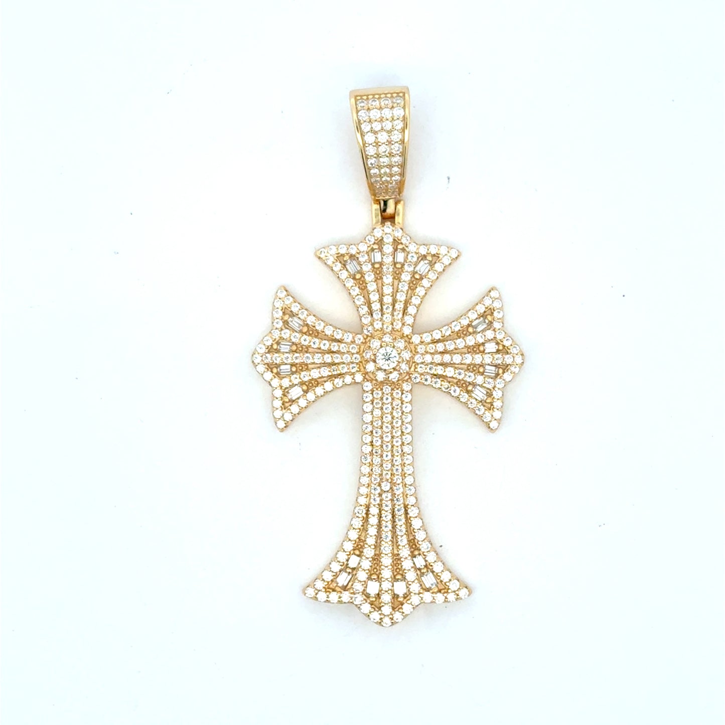 MPM-14 (Colgante de piedra en forma de cruz de plata con moissanita)