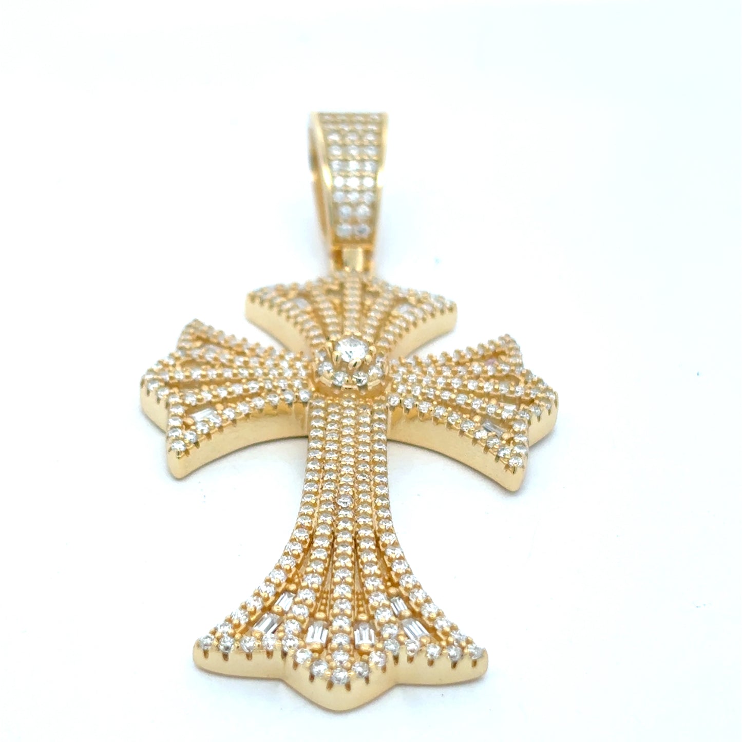 MPM-14 (Colgante de piedra en forma de cruz de plata con moissanita)