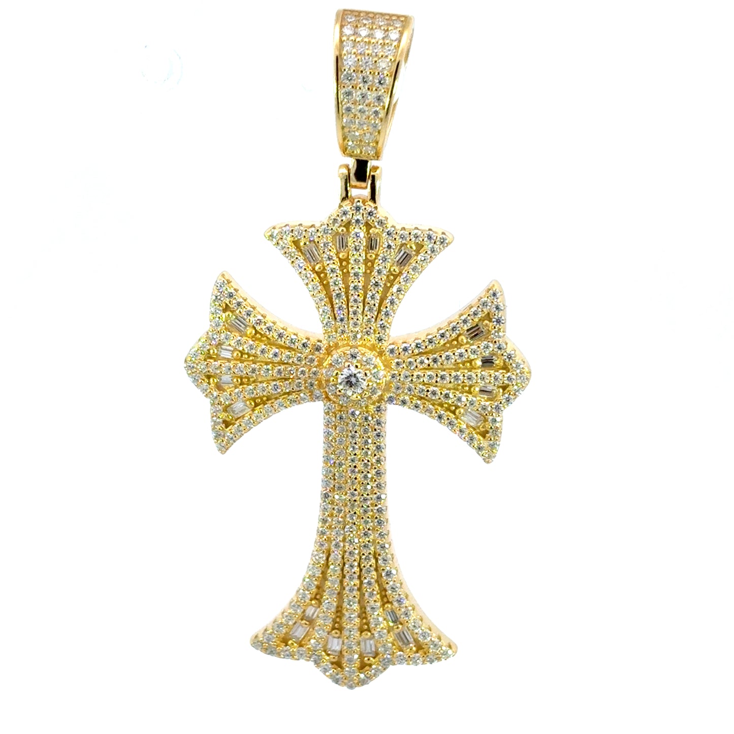 MPM-14 (Colgante de piedra en forma de cruz de plata con moissanita)