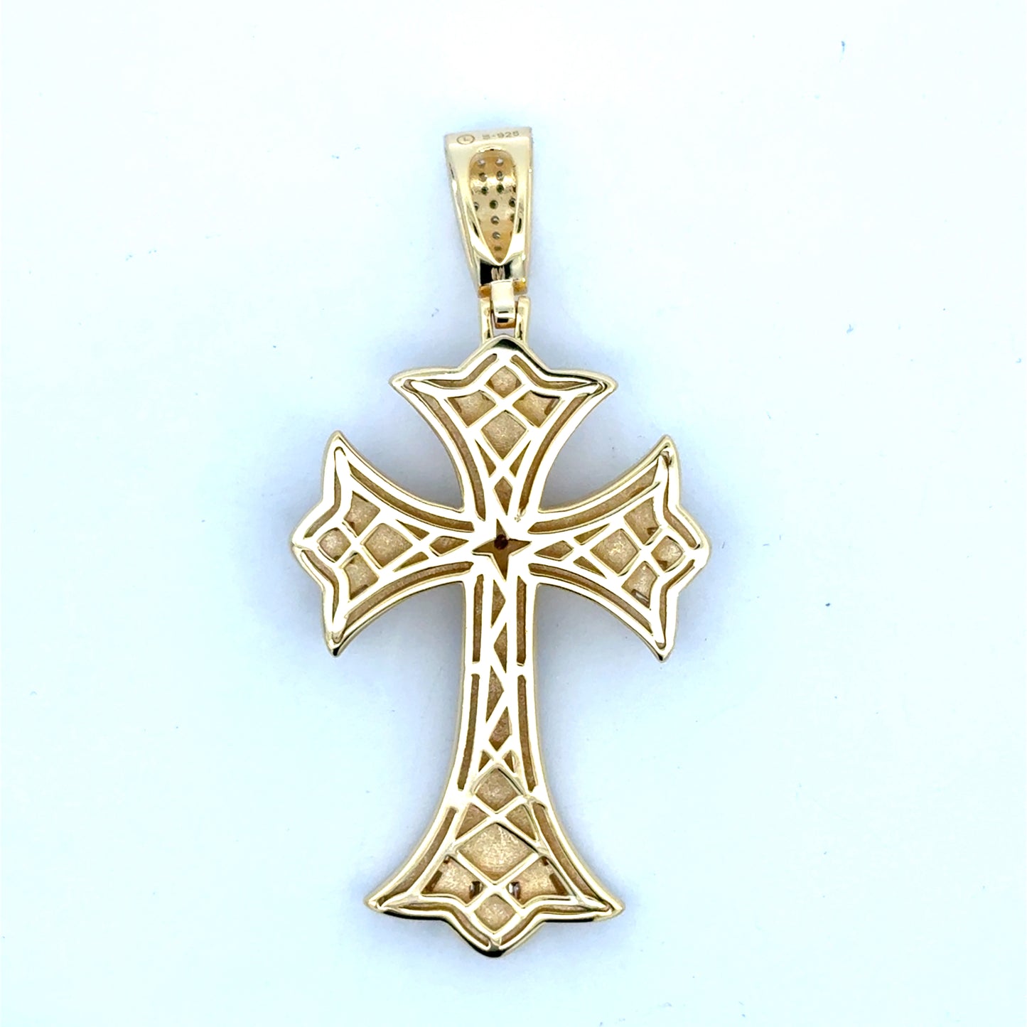 MPM-14 (Colgante de piedra en forma de cruz de plata con moissanita)