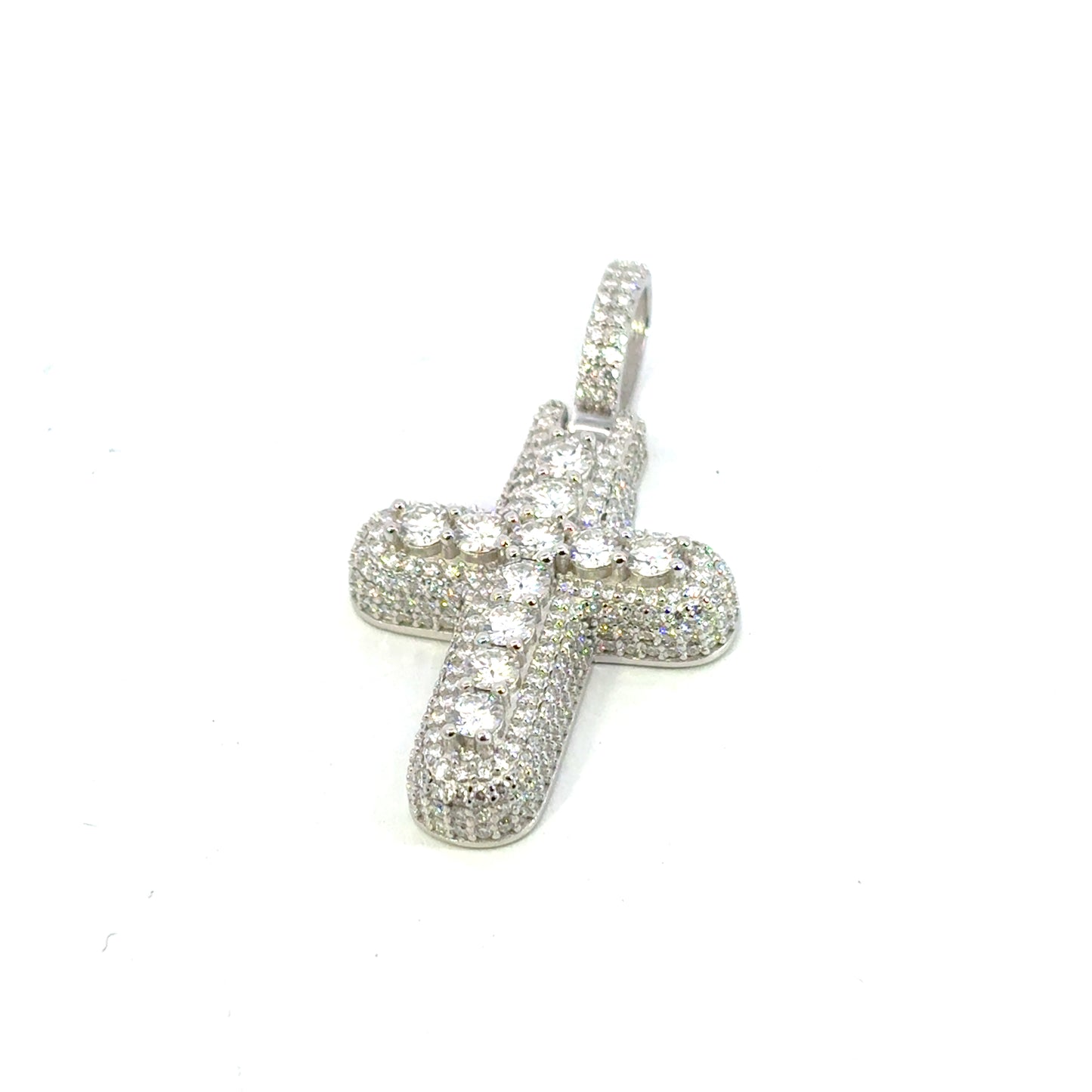 MPM-16 (Colgante de piedra cruzada de plata con moissanita)