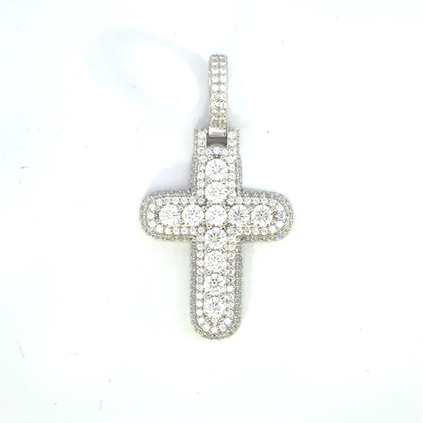 MPM-16 (Colgante de piedra cruzada de plata con moissanita)