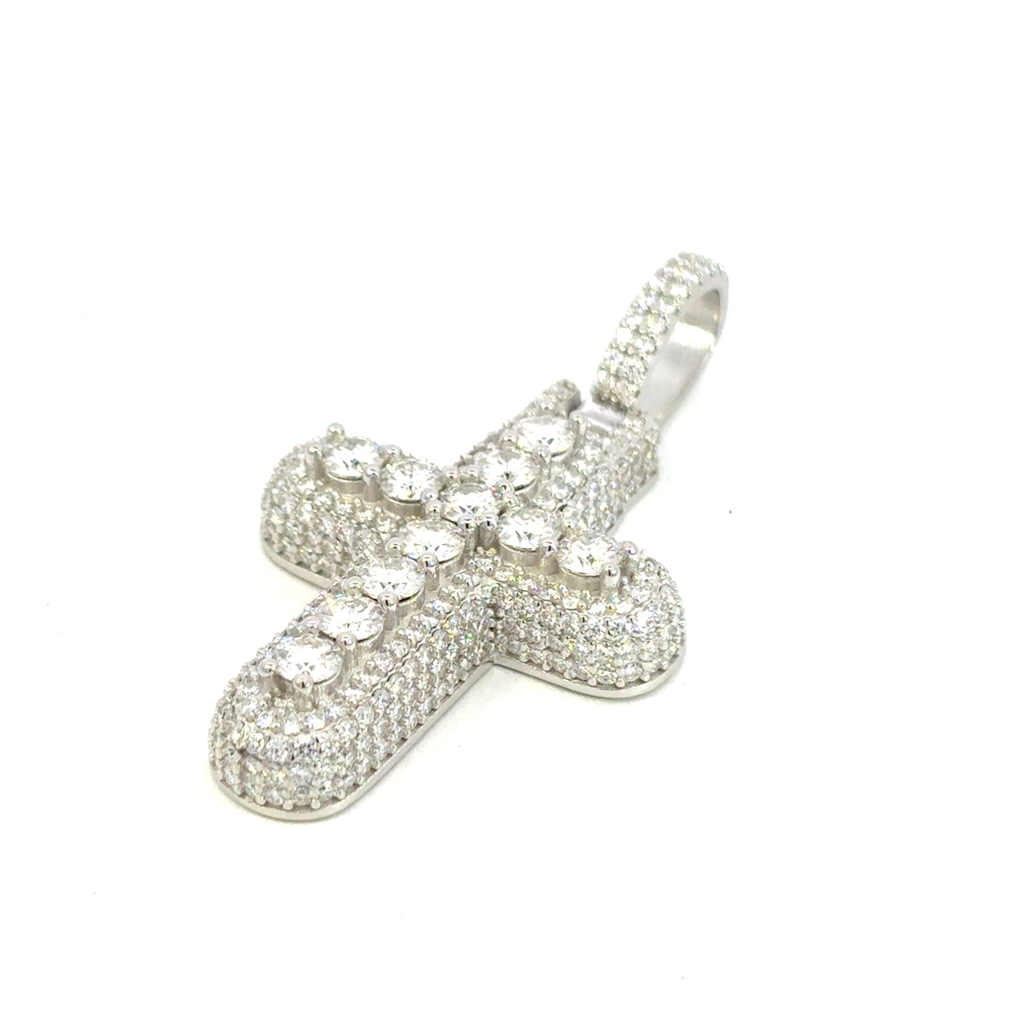 MPM-16 (Colgante de piedra cruzada de plata con moissanita)