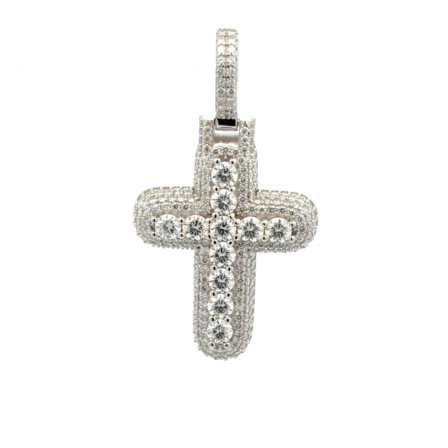 MPM-16 (Colgante de piedra cruzada de plata con moissanita)