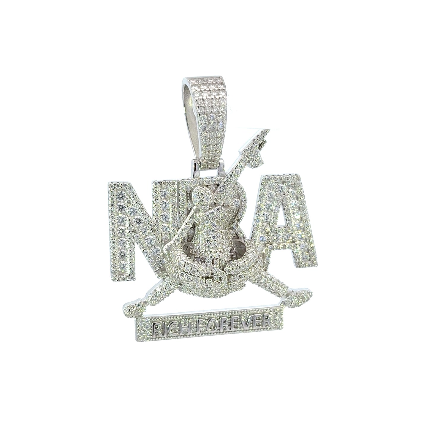 MPM-16 (Colgante de piedra cruzada de plata con moissanita)