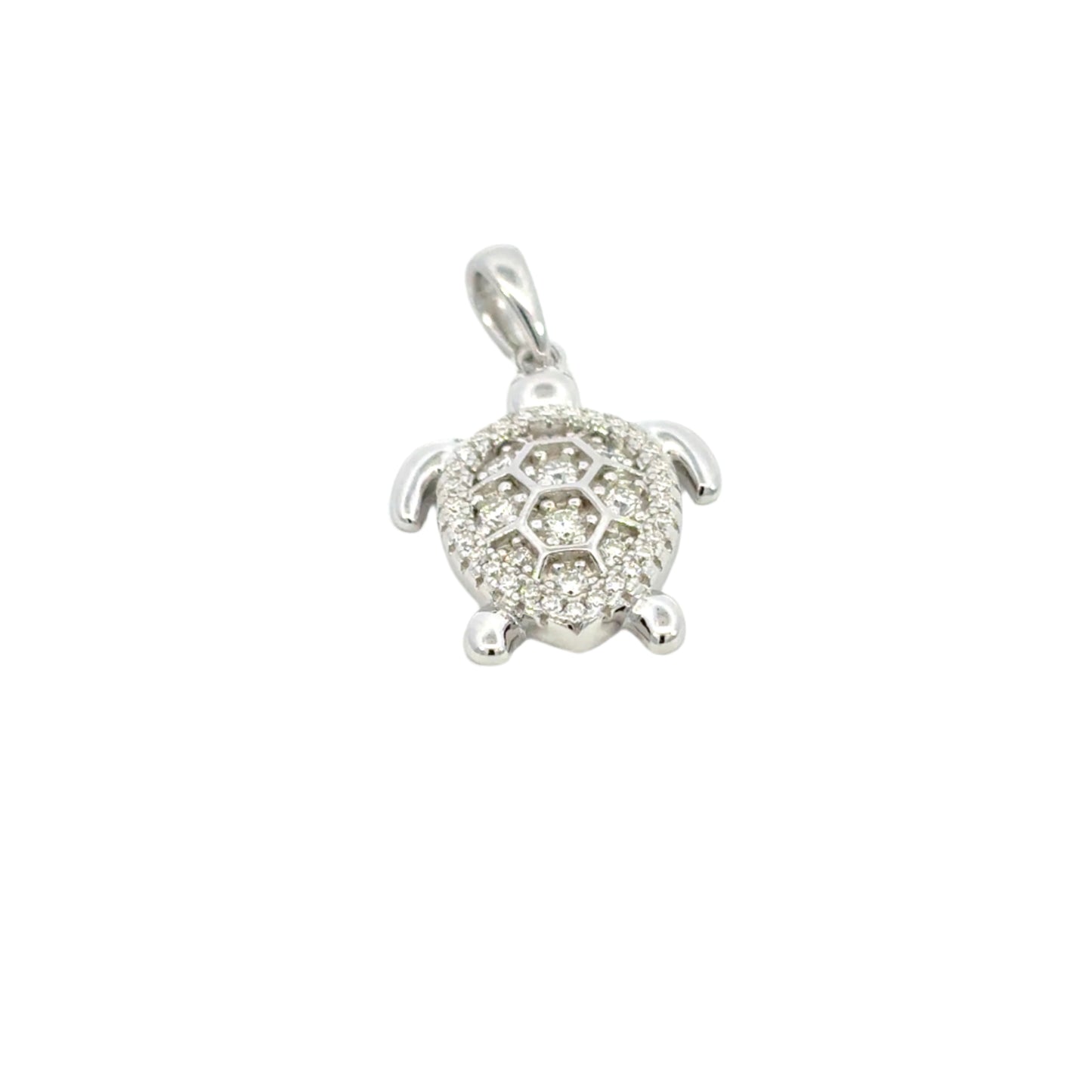 MP-48 (Moissanite Silver Turtle Pendant)