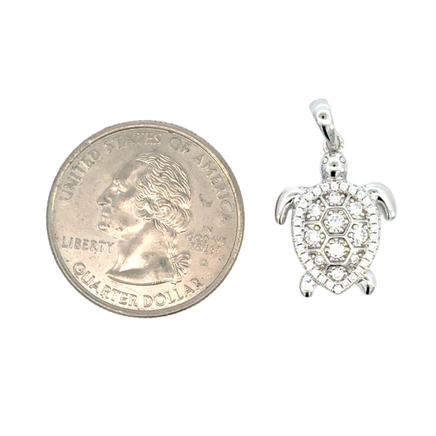 MP-48 (Moissanite Silver Turtle Pendant)