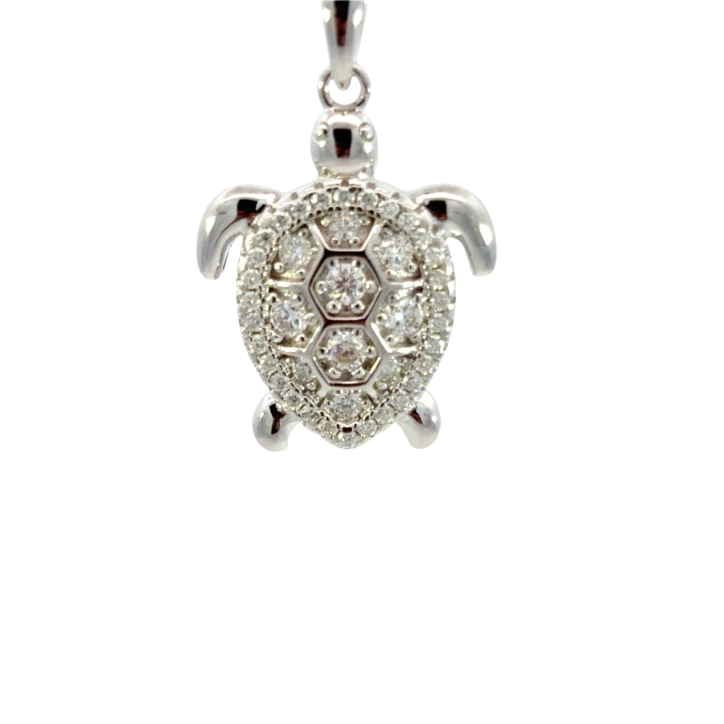 MP-48 (Moissanite Silver Turtle Pendant)