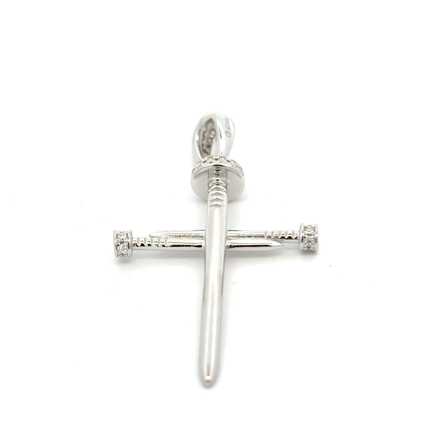 MPM-16 (Colgante de piedra cruzada de plata con moissanita)
