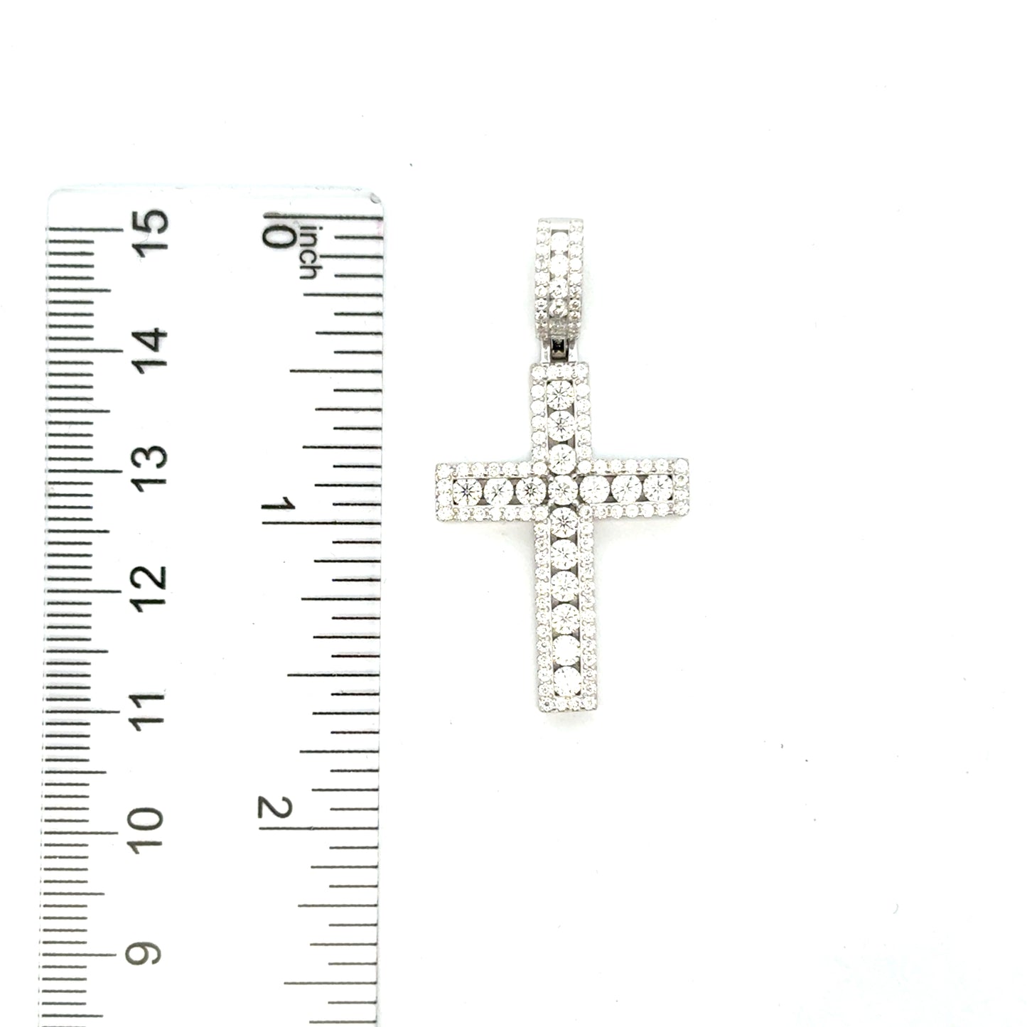 MP-51 (Moissanite Silver Cross Pendant)