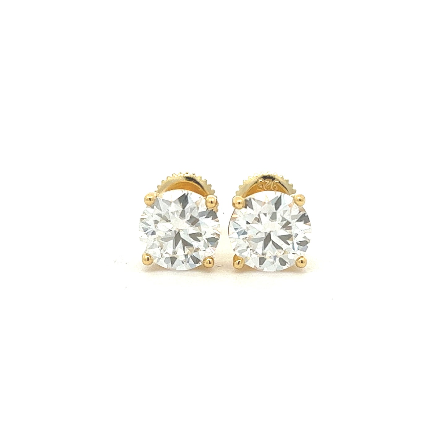 MEM-19 (Pendientes de piedra de moissanita de 7 mm)