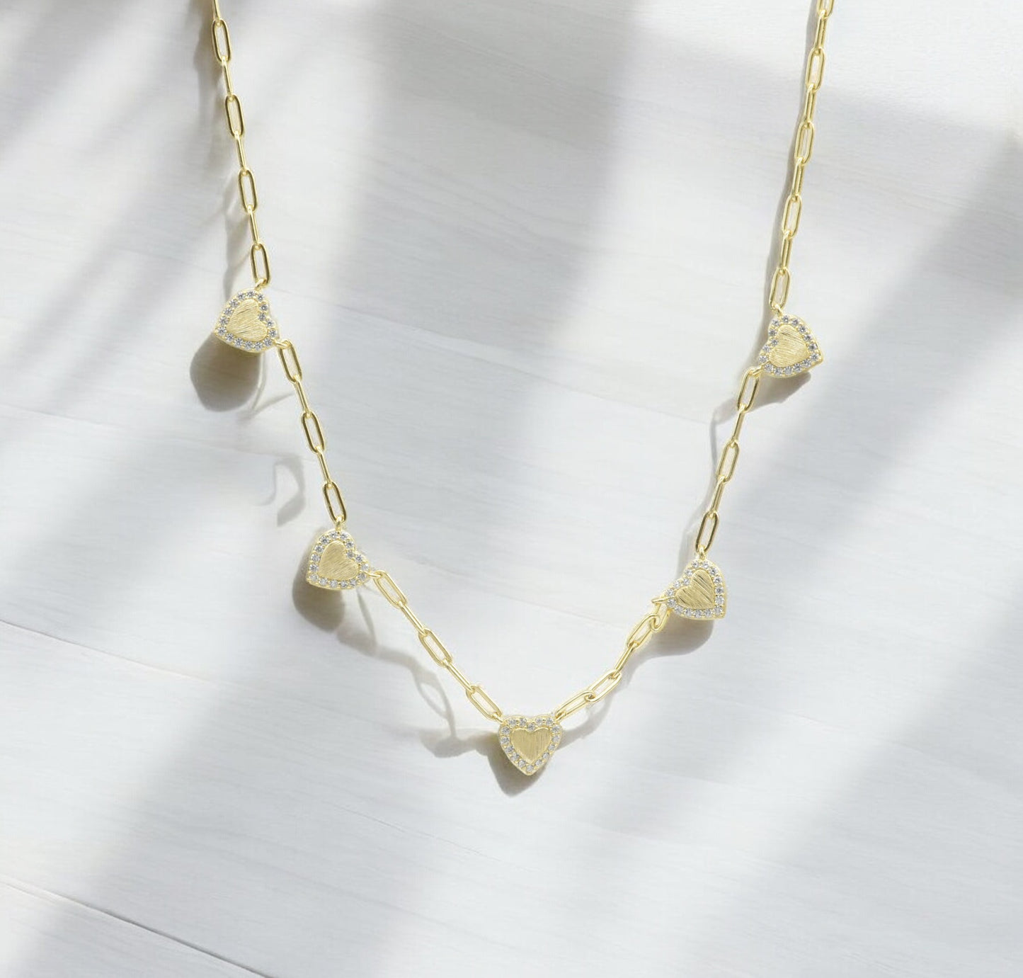 Brushed Hearts Necklace