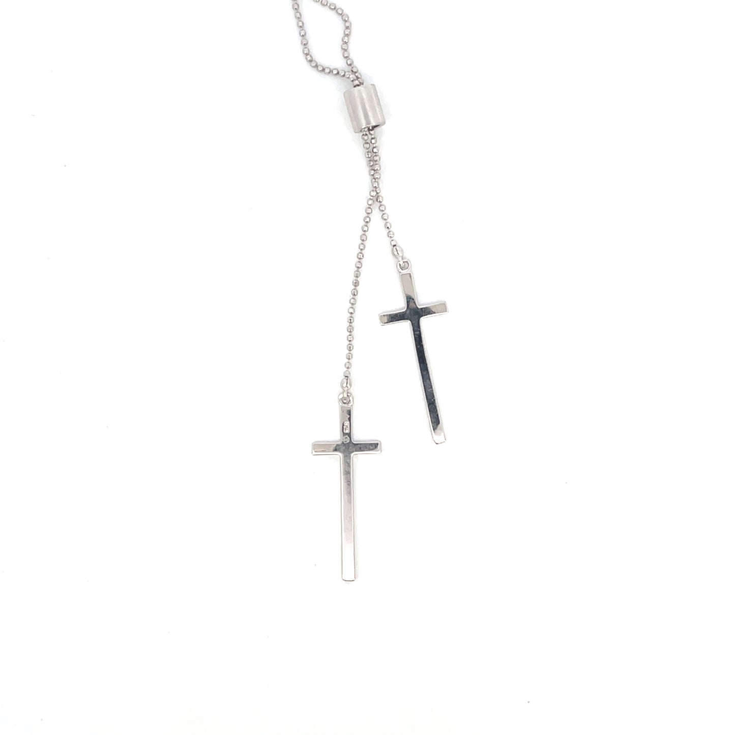 Silver Double Cross Necklace