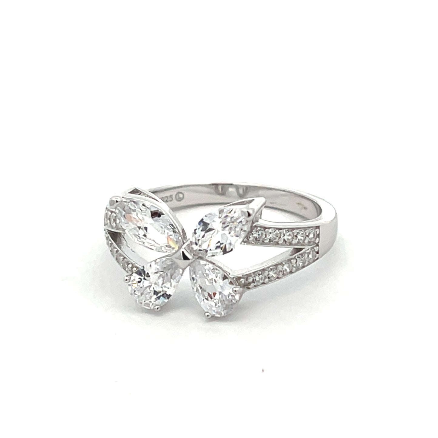 STRW-1189 (Silver Butterfly Marquise Ring)