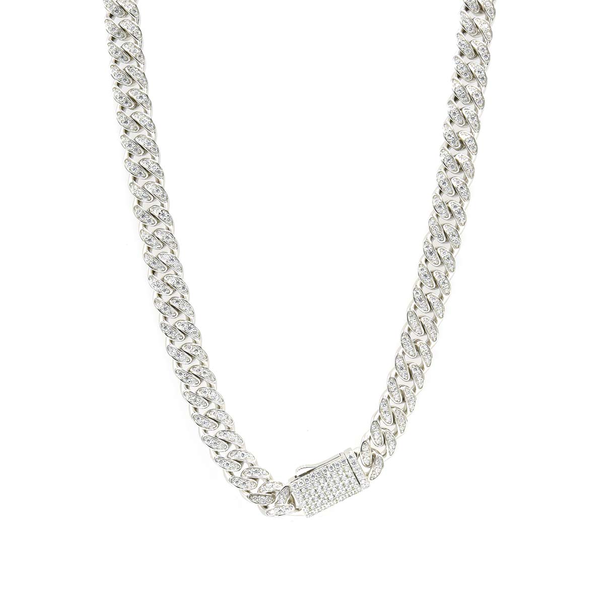 STNB-13 Cadena y pulsera Monaco de plata 925 con piedra de 6 mm, 16", 18", 20", 22", 24", 7", 7,5", 8"