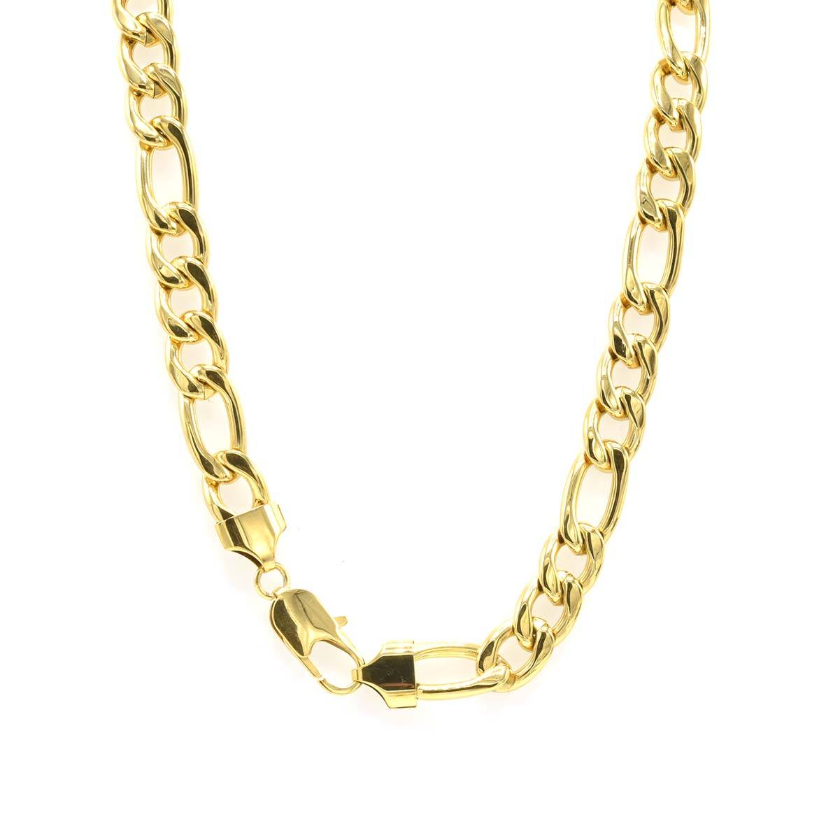 Stainless Steel Chain Bracelet Figaro Set 10mm 24 inch chain 8.5 inch bracelet