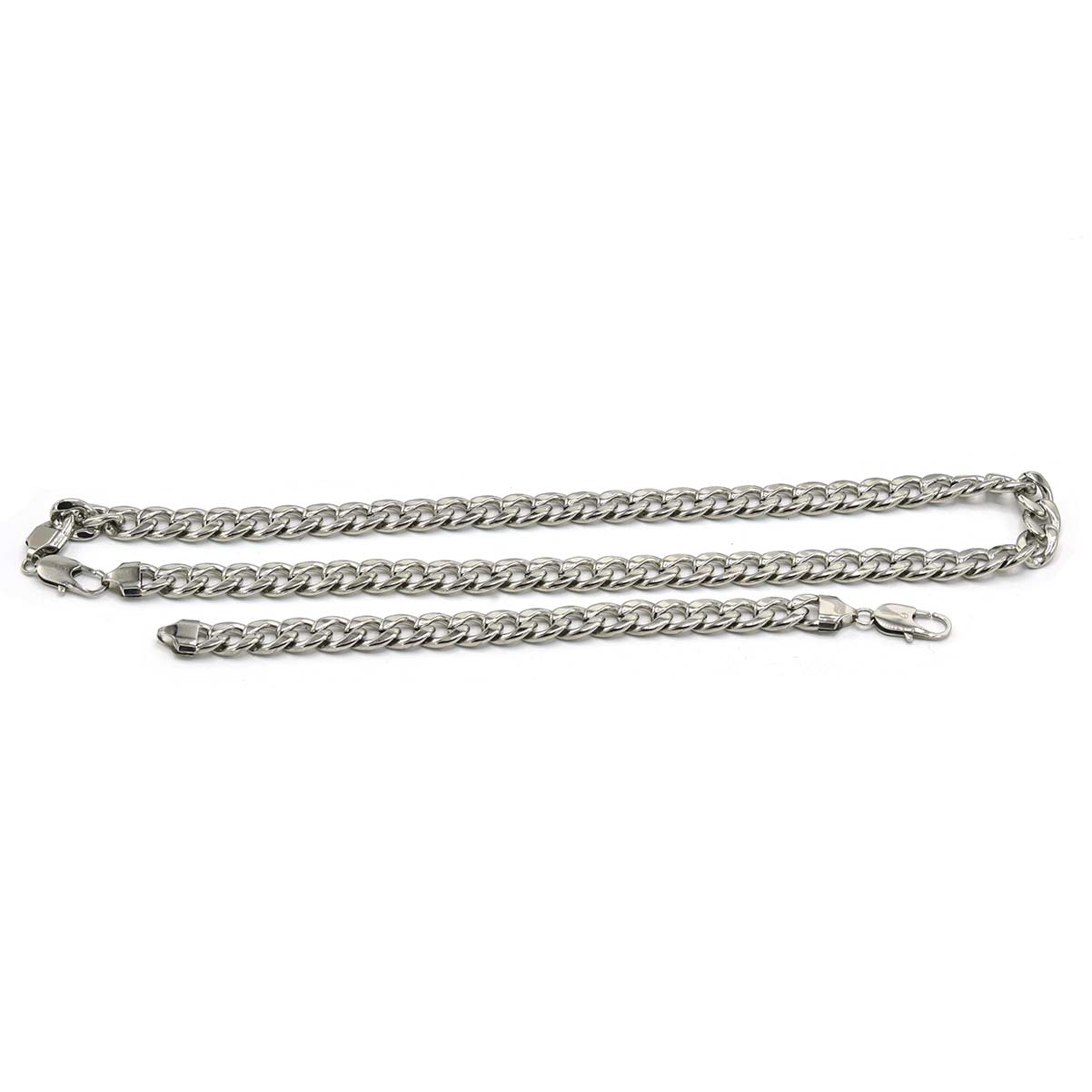 Stainless Steel Chain Bracelet Cuban Set 13mm 24 inch chain 8.5 inch bracelet