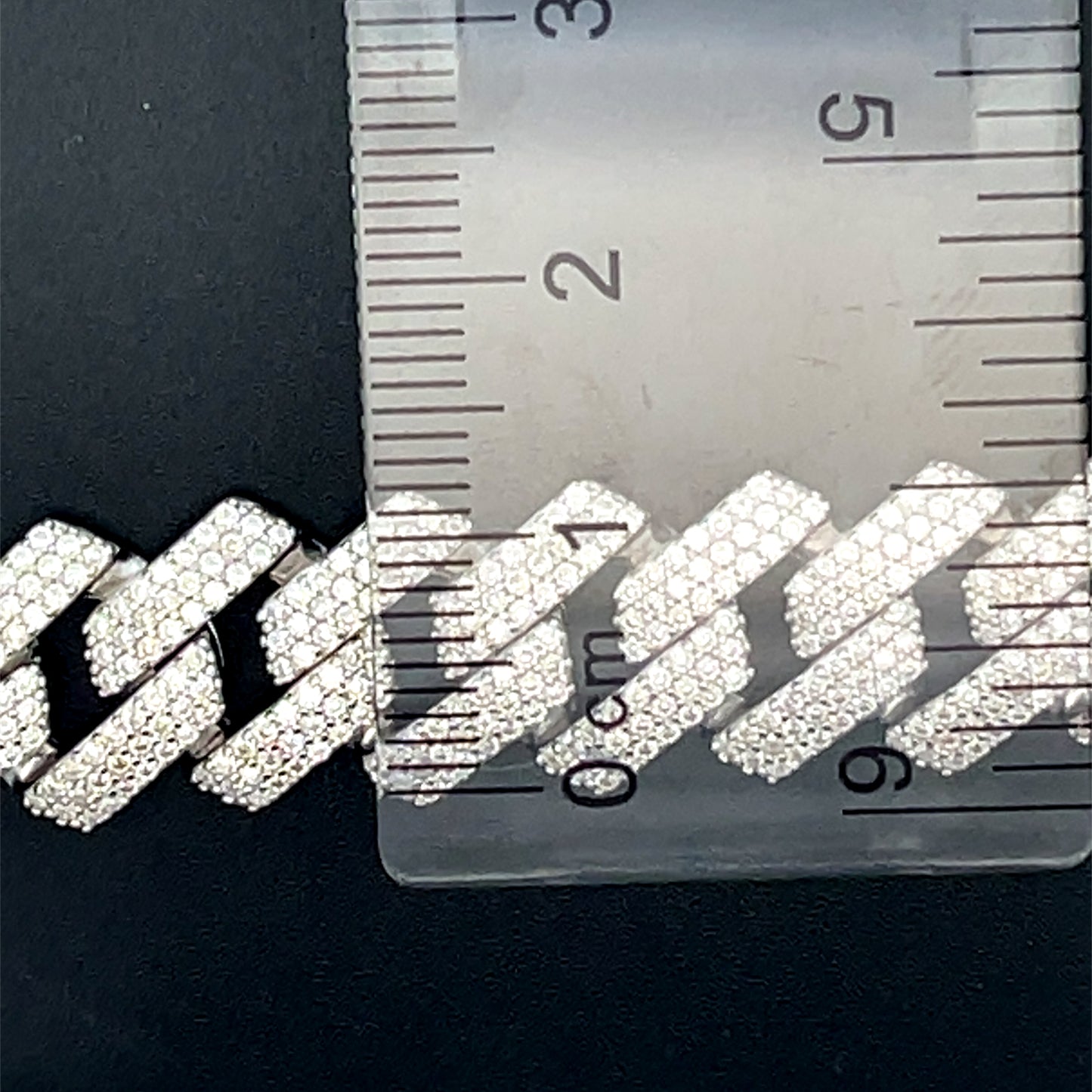 Cadena de plata con moissanita de 12 mm