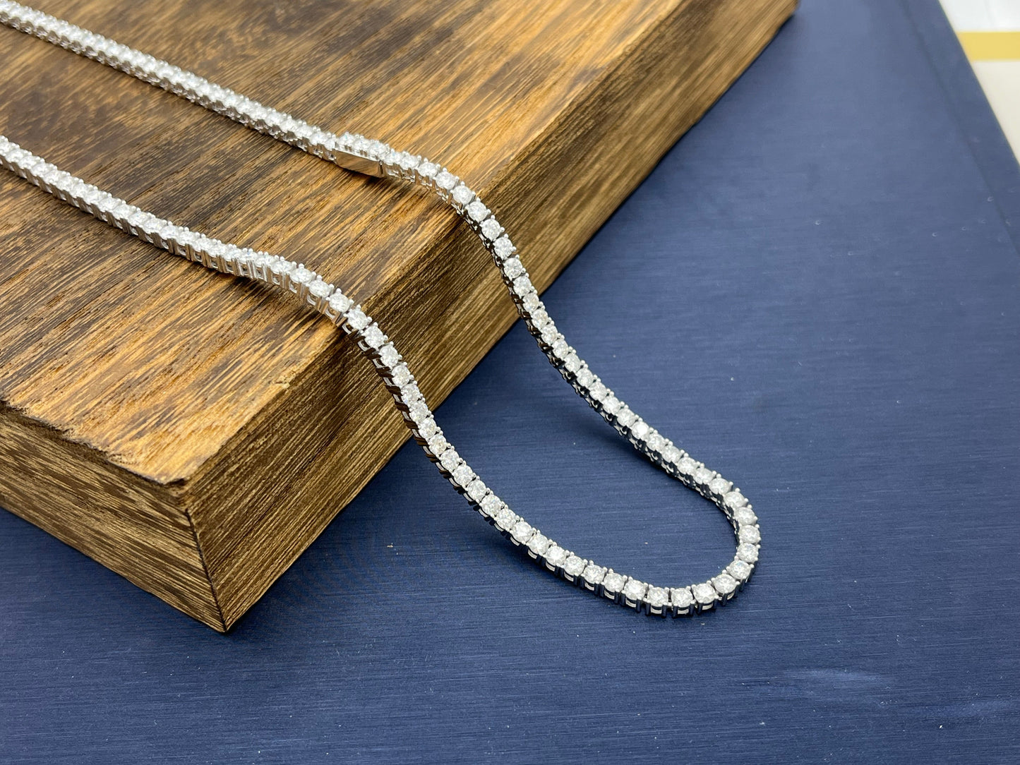 Cadena de tenis de plata con moissanita de 4 mm: PRECIO NETO/FINAL