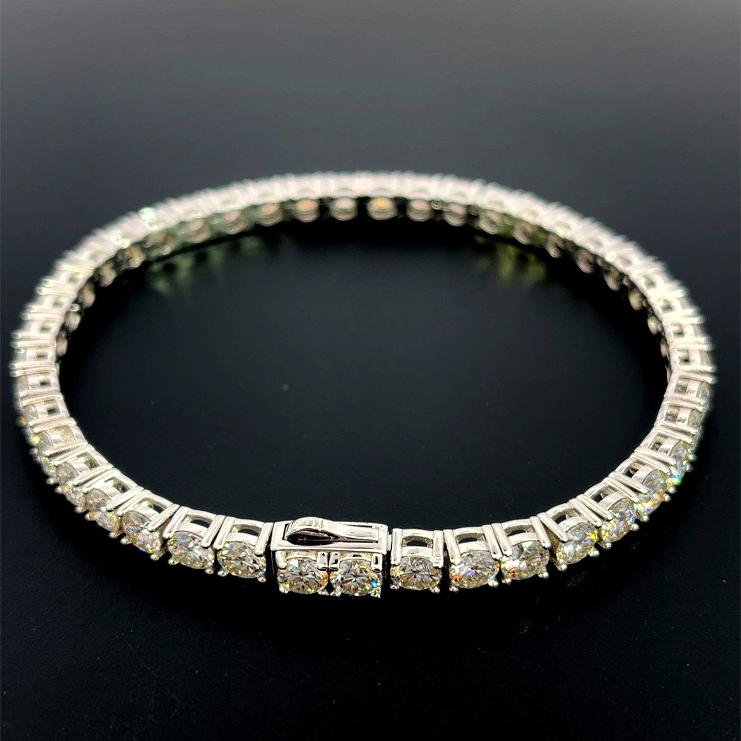 Cadena de tenis de plata con moissanita de 4 mm: PRECIO NETO/FINAL