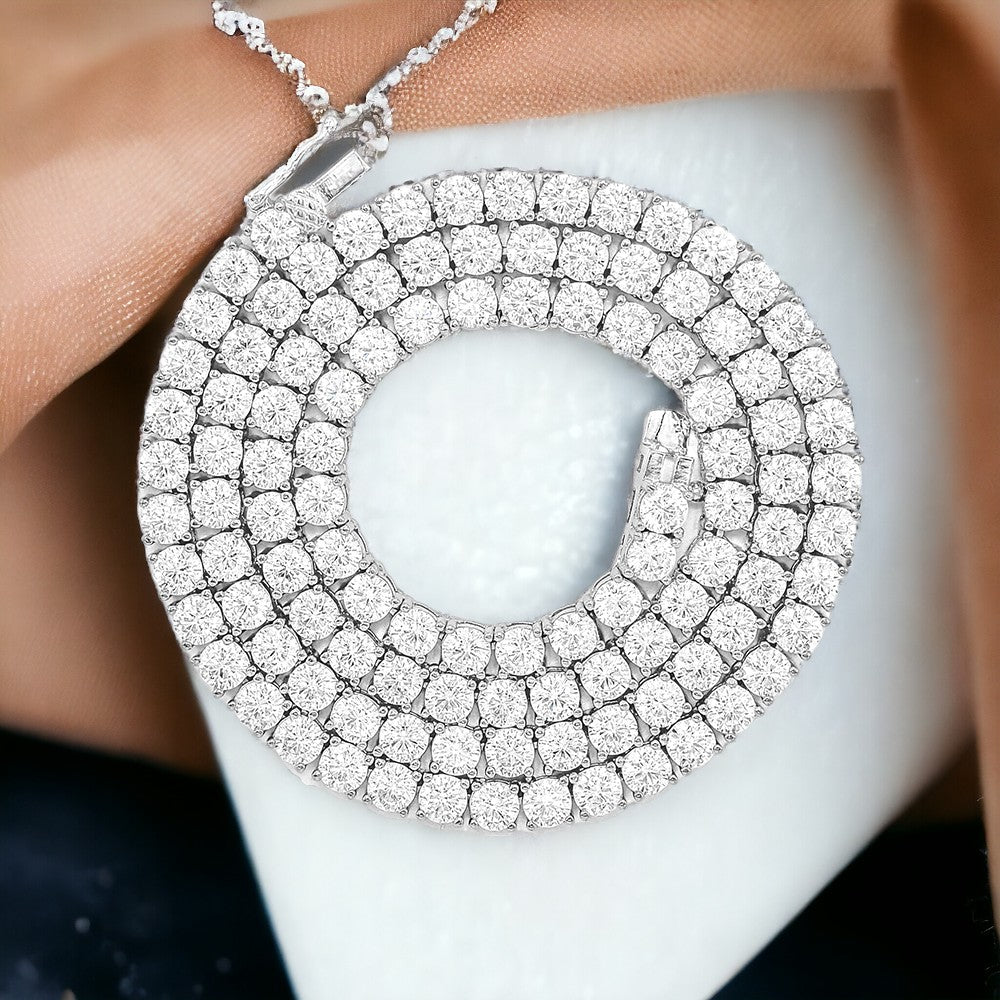 Silver Tennis Chain 4mm 16" 18" 20" 22" 24" 30"