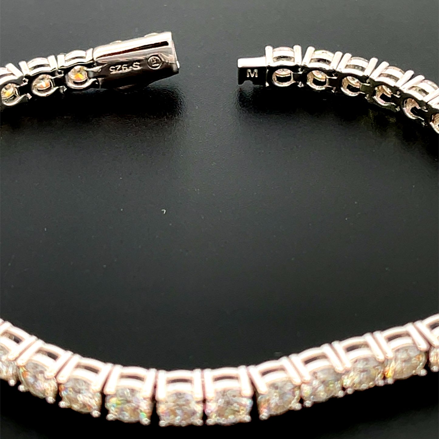 Cadena de tenis de plata con moissanita de 4 mm: PRECIO NETO/FINAL