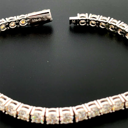 Cadena de tenis de plata con moissanita de 4 mm: PRECIO NETO/FINAL