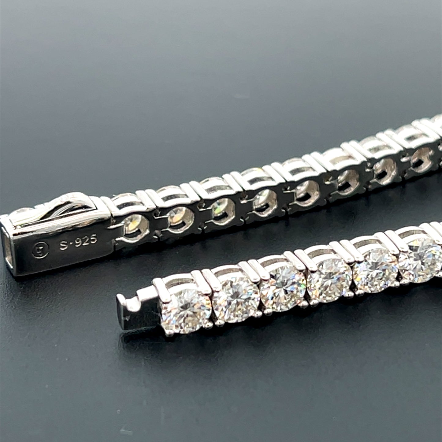 Cadena de tenis de plata con moissanita de 4 mm: PRECIO NETO/FINAL