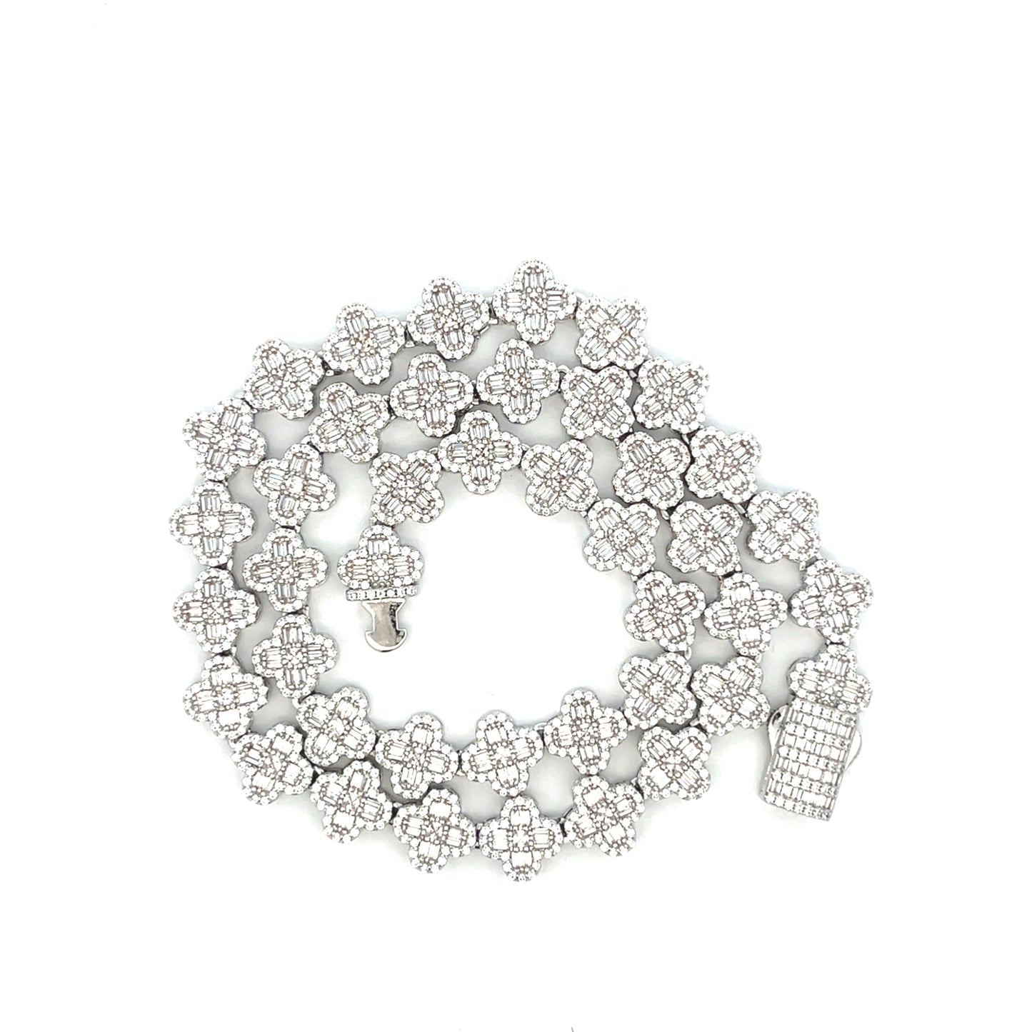BRCS-18 Sets Brass Baguette Stone Flower
