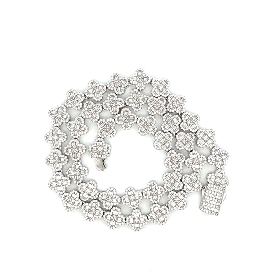 BRCS-18 Sets Brass Baguette Stone Flower