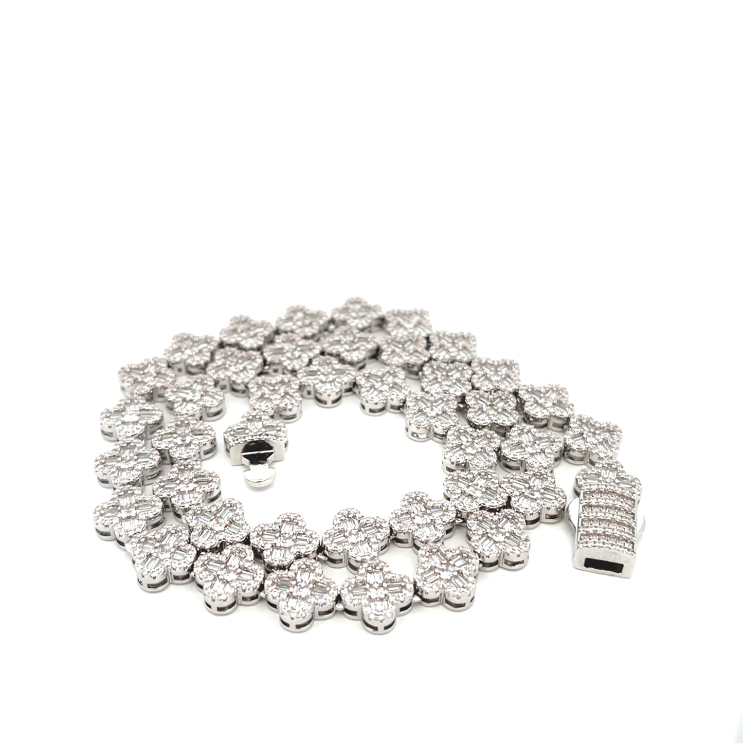 BRCS-18 Sets Brass Baguette Stone Flower