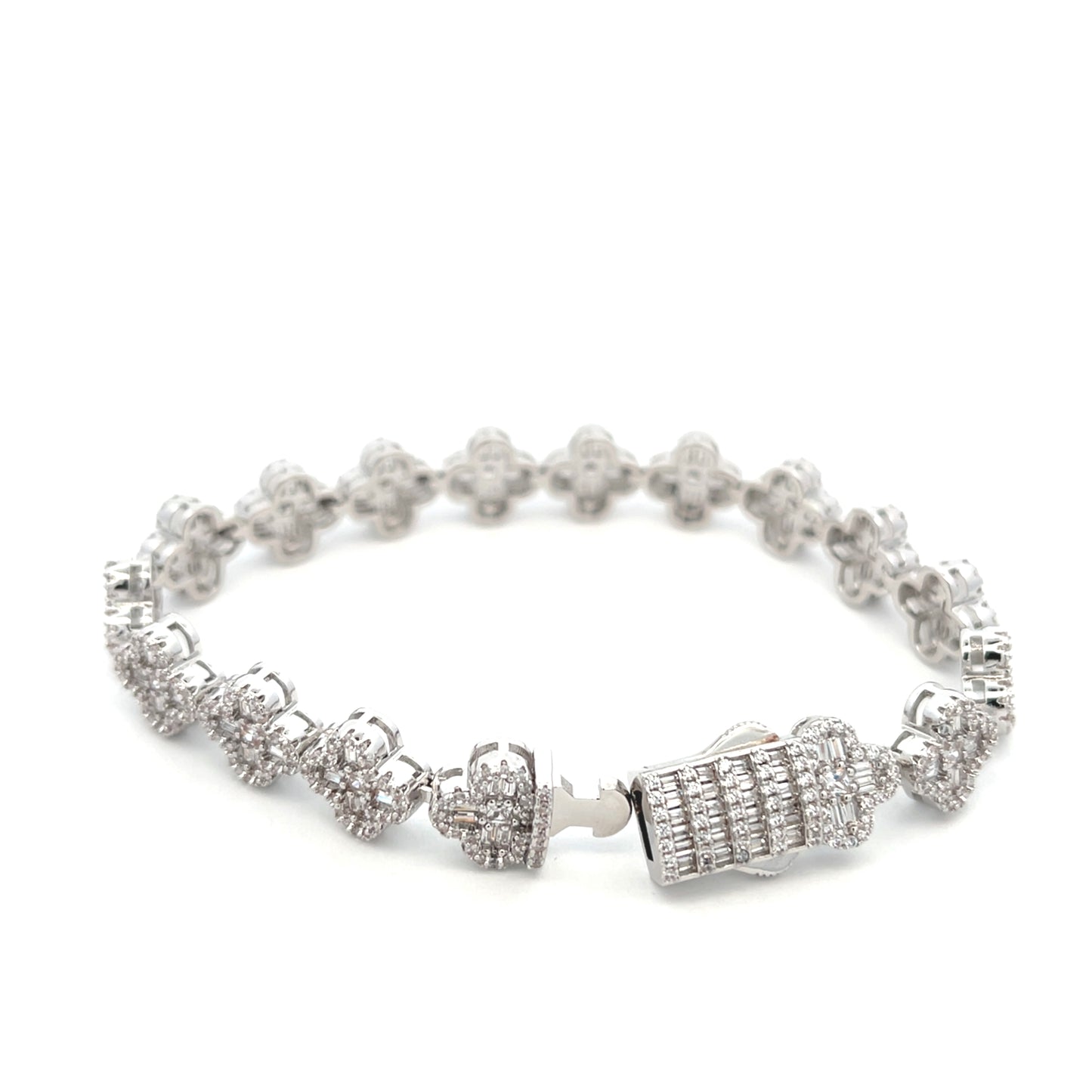 BRCS-18 Sets Brass Baguette Stone Flower