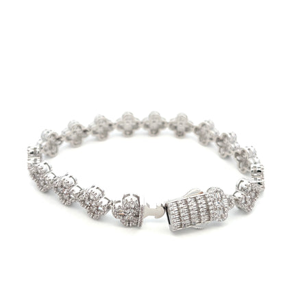 BRCS-18 Sets Brass Baguette Stone Flower