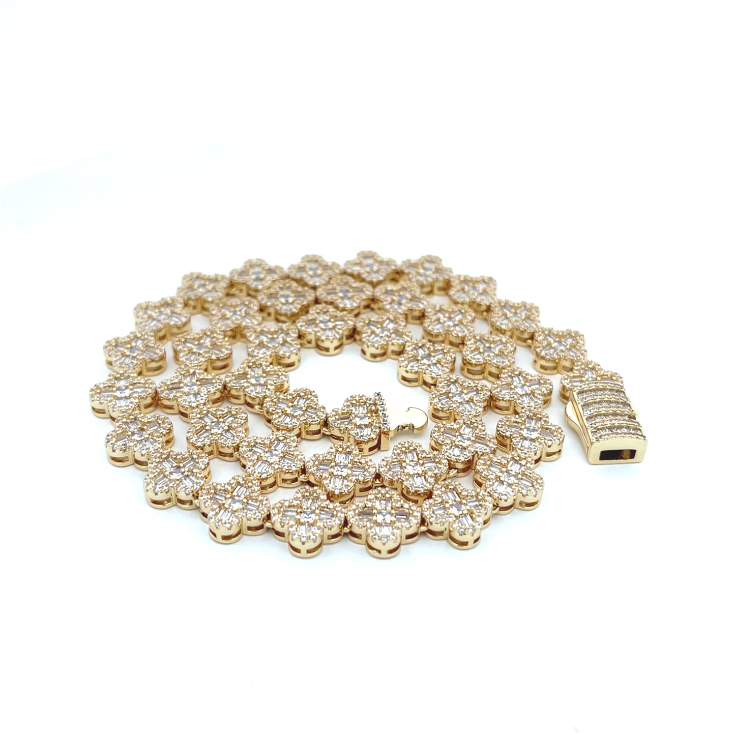 BRCS-18 Sets Brass Baguette Stone Flower