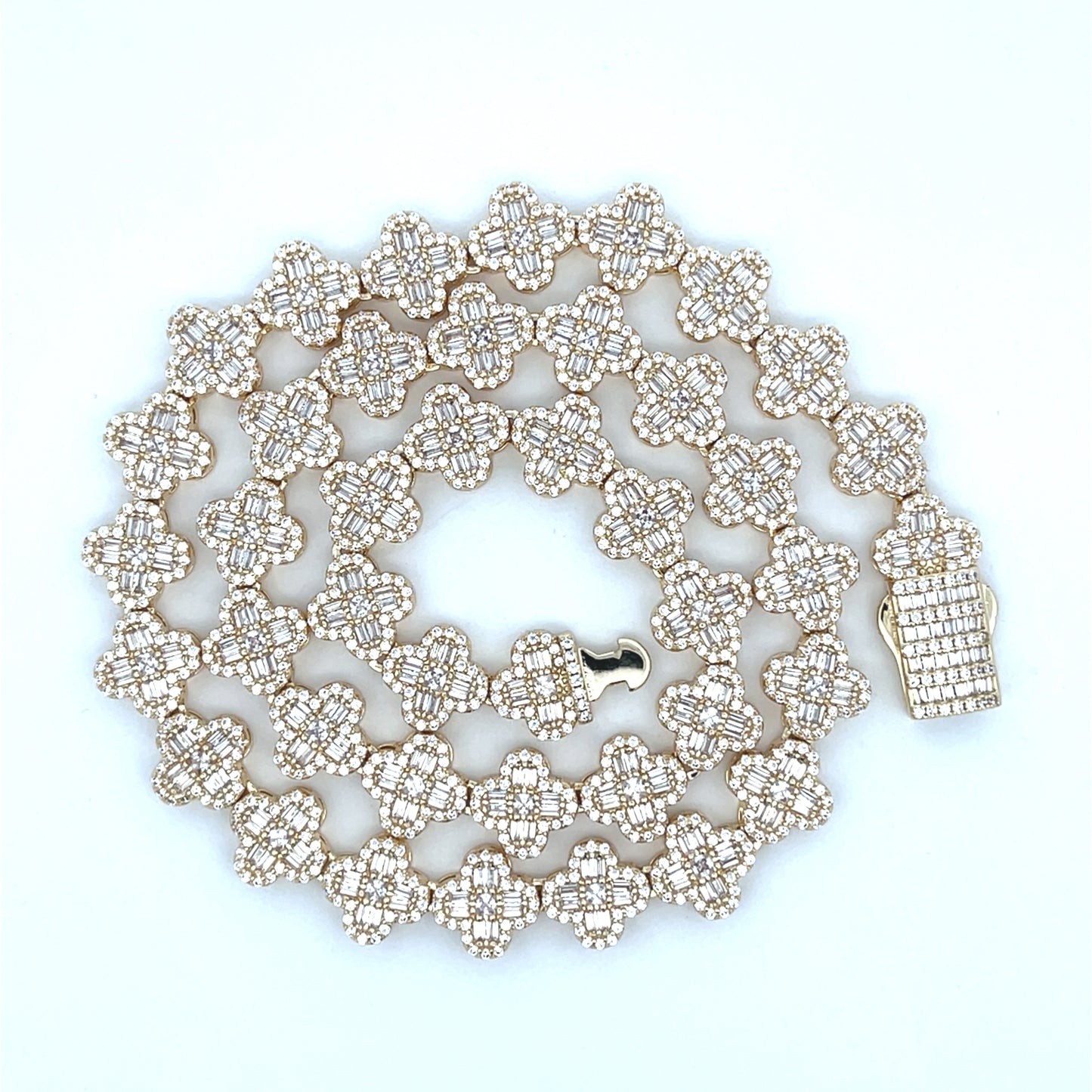 BRCS-18 Sets Brass Baguette Stone Flower