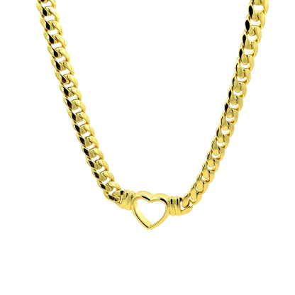 Brass 6mm Plain Cuban Clip Lock Chain Set 7“ Bracelet 17” Chain