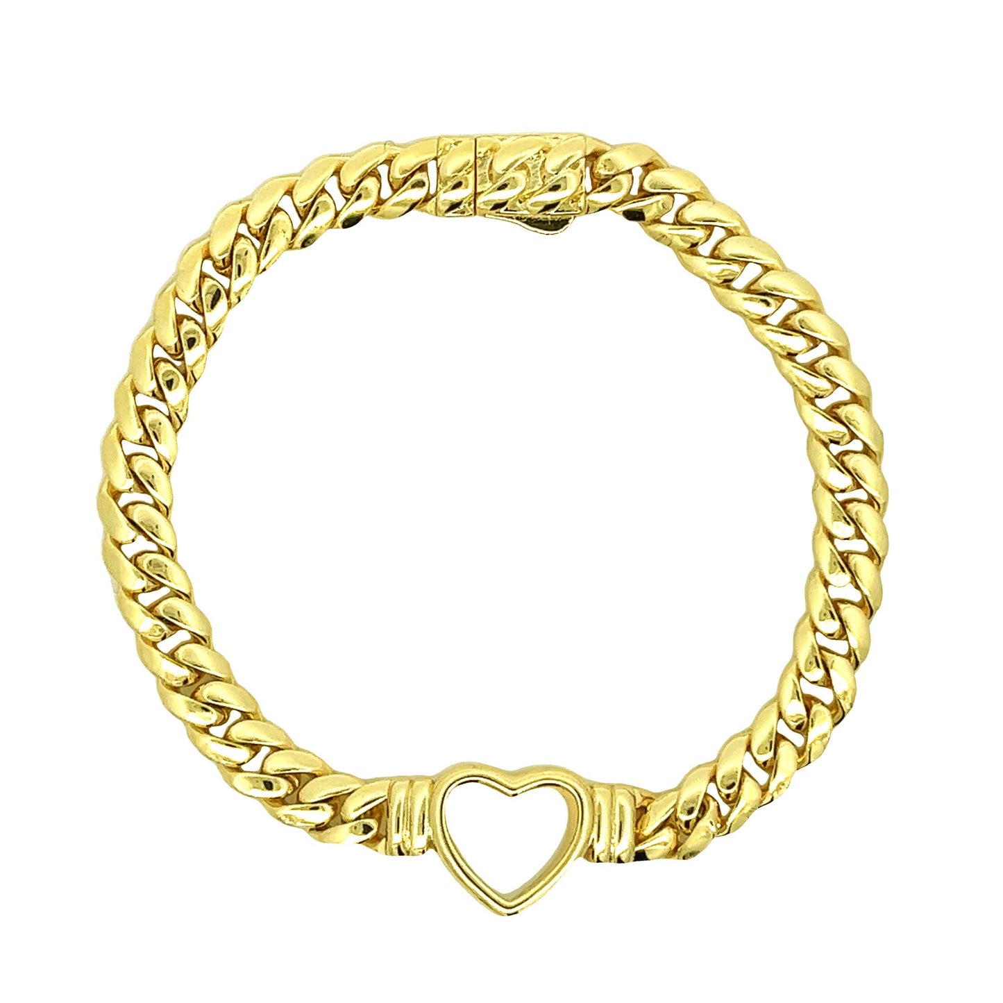 Brass 6mm Plain Cuban Clip Lock Chain Set 7“ Bracelet 17” Chain