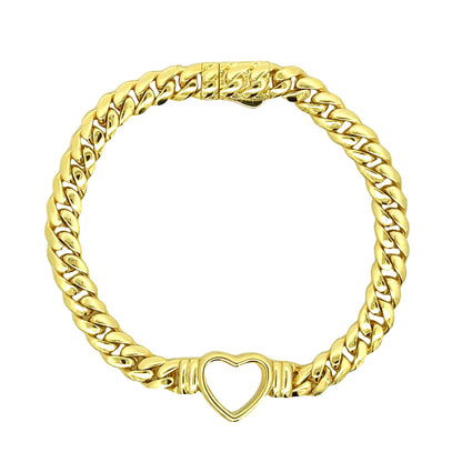 Brass 6mm Plain Cuban Clip Lock Chain Set 7“ Bracelet 17” Chain