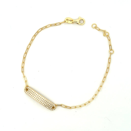 MB-29 * (Moissanite Silver Bracelet 7.5 inch)