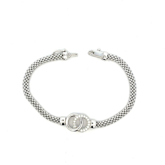 MB-33 * (Moissanite Silver Bracelet 7 inch)