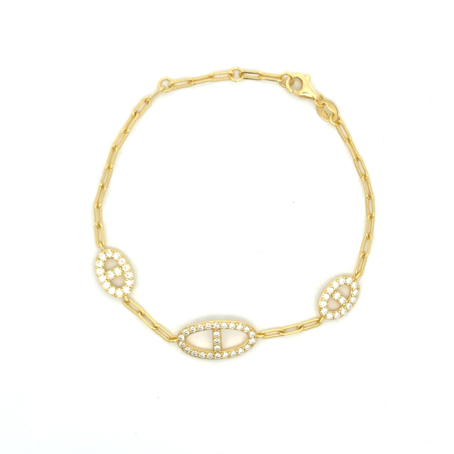 MB-35 * (Moissanite Silver Bracelet 7.5 inch)