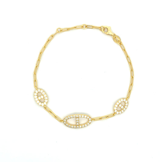 MB-35 * (Moissanite Silver Bracelet 7.5 inch)