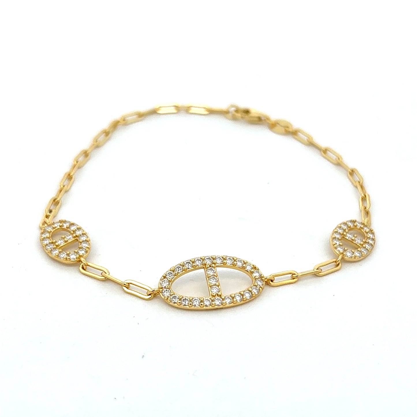 MB-35 * (Moissanite Silver Bracelet 7.5 inch)