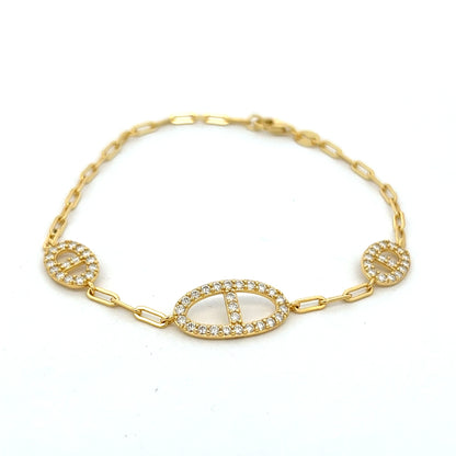 MB-35 * (Moissanite Silver Bracelet 7.5 inch)