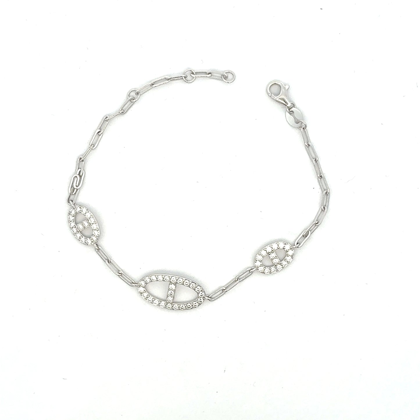 MB-35 * (Moissanite Silver Bracelet 7.5 inch)