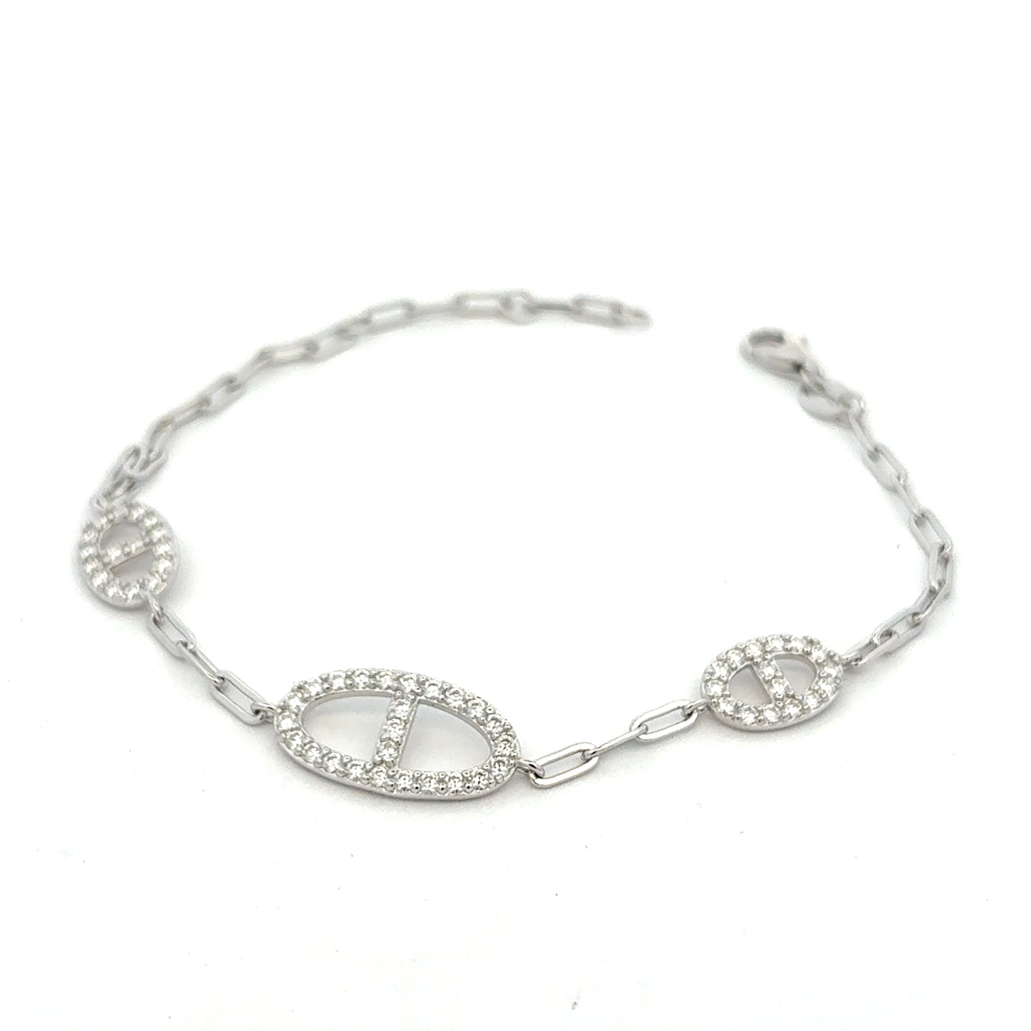 MB-35 * (Moissanite Silver Bracelet 7.5 inch)