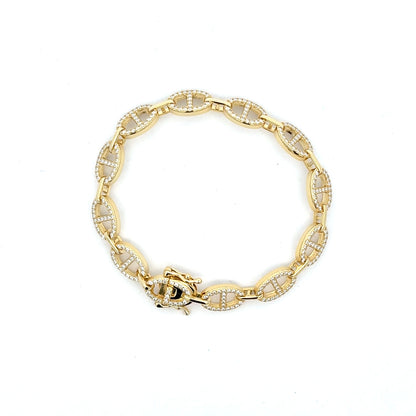 MB-36 *（Moissanite Silver Bracelet 7.0 inch)